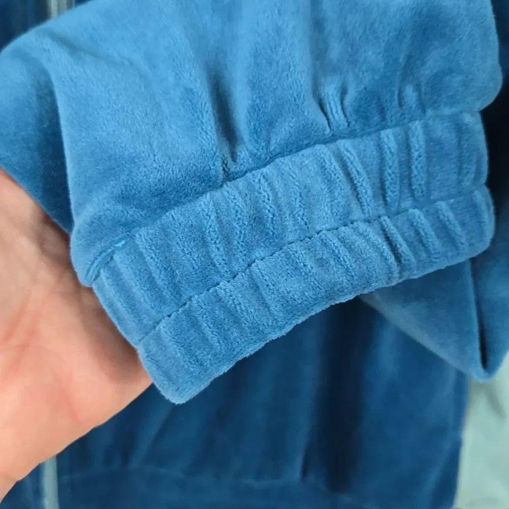 Zelos 3X Velour Zip Hoodie Teal Plush Velvet Lounge Jacket Cozy Plus Size 24W - Picture 6 of 12